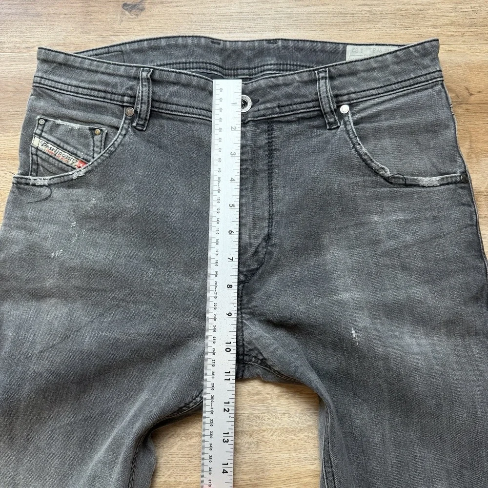 Diesel Krayver‎ Jeans Men 31x32 Gray Slim Carrot Stretch Charcoal Faded 0666Q